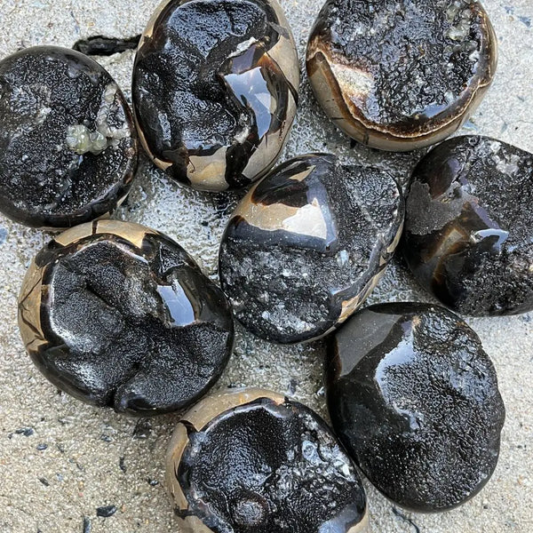 Yellow Septarian Druzy Stone-ToShay.org