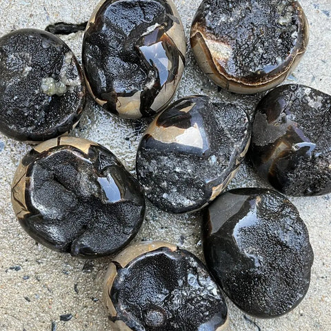 Yellow Septarian Druzy Stone-ToShay.org