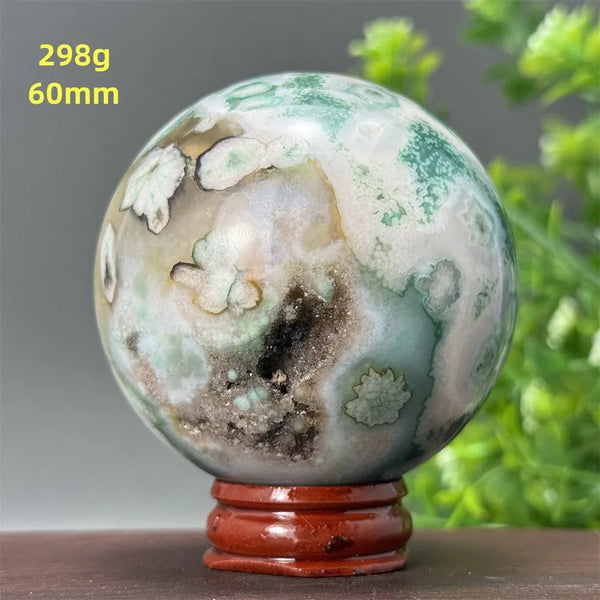 Green Cherry Blossom Agate Ball-ToShay.org