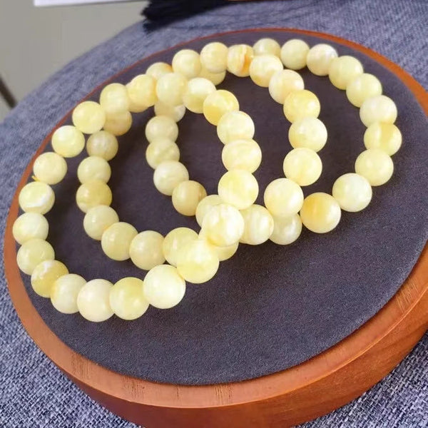 Yellow Amber Bead Bracelet-ToShay.org