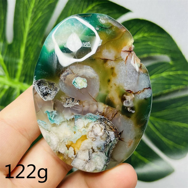 Green Flower Agate Palm Stone-ToShay.org