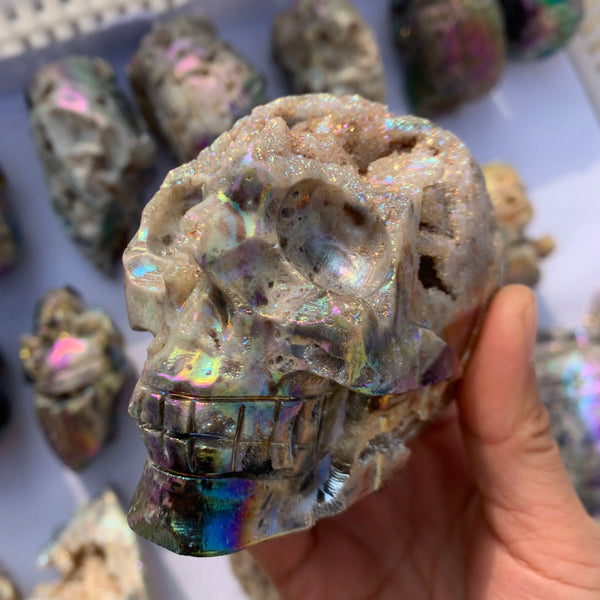 Rainbow Aura Sphalerite Skull-ToShay.org