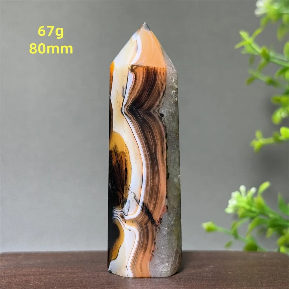 Black Red Agate Stripe Obelisk-ToShay.org