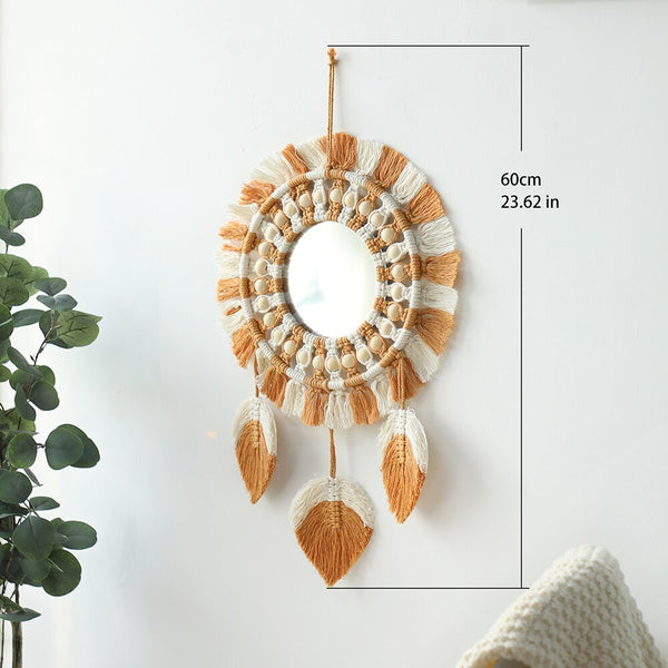 Macrame Fringe Mirror-ToShay.org