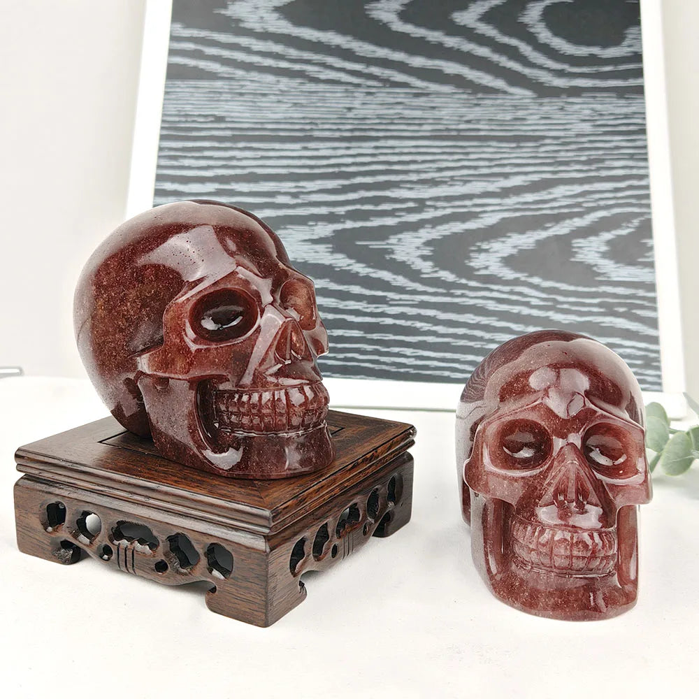 Red Strawberry Quartz Skull-ToShay.org