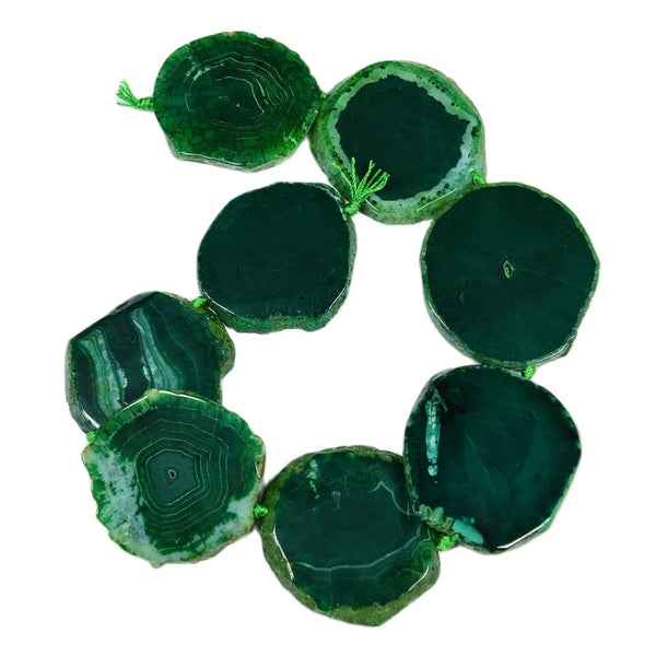 Green Agate Slice Beads-ToShay.org