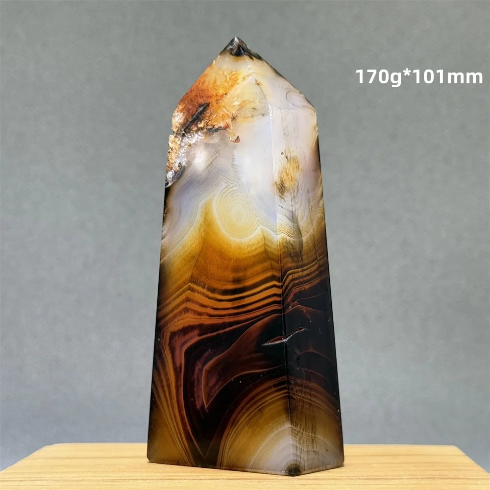 Orange Striped Agate Obelisk-ToShay.org