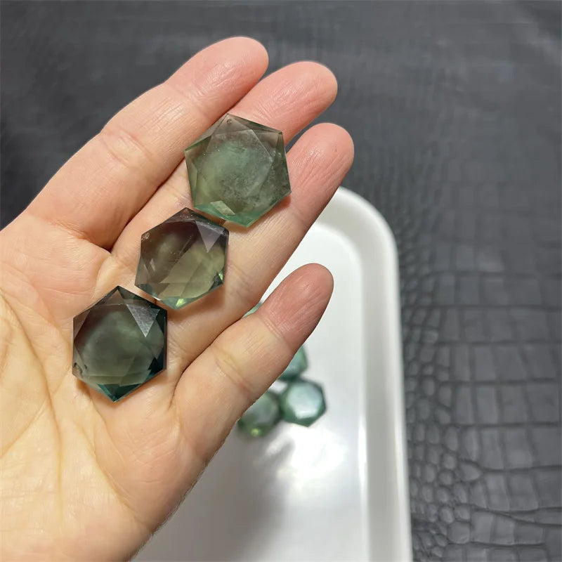 Green Fluorite Quartz Hexagon-ToShay.org