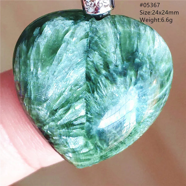 Green Seraphinite Heart Pendant-ToShay.org