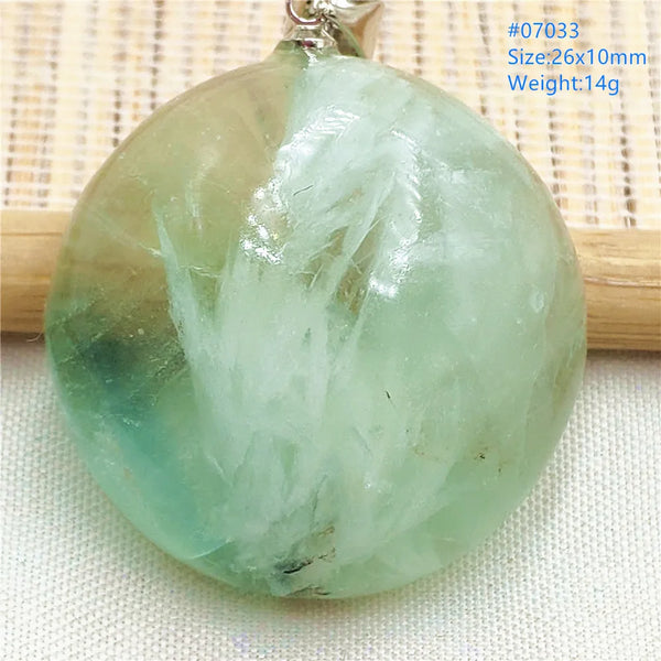 Green Feather Fluorite Pendant-ToShay.org