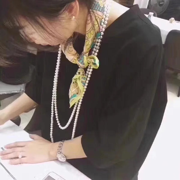 White Pearl Bead Necklace-ToShay.org