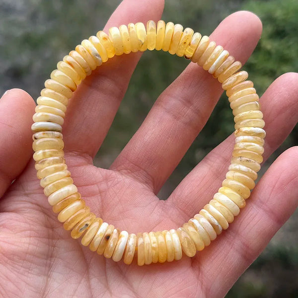 Yellow Amber Bead Bracelets-ToShay.org