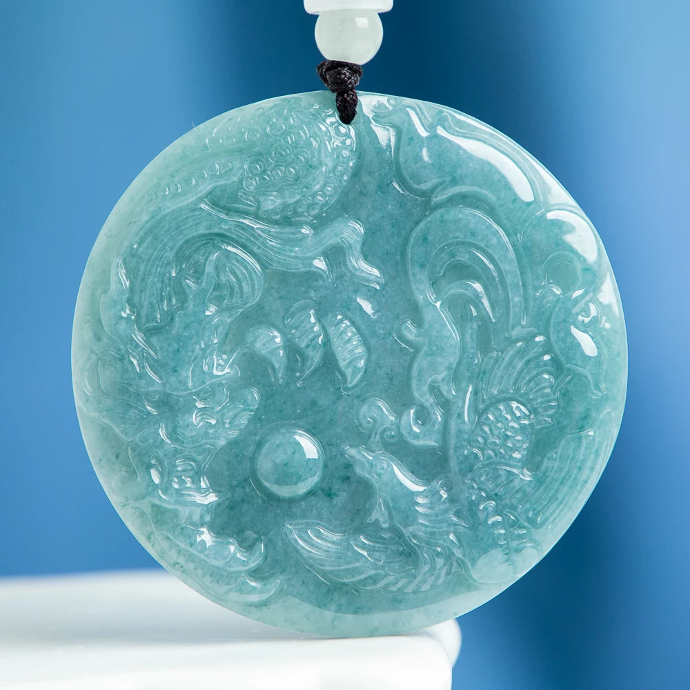 Blue Jade Dragon Phoenix-ToShay.org