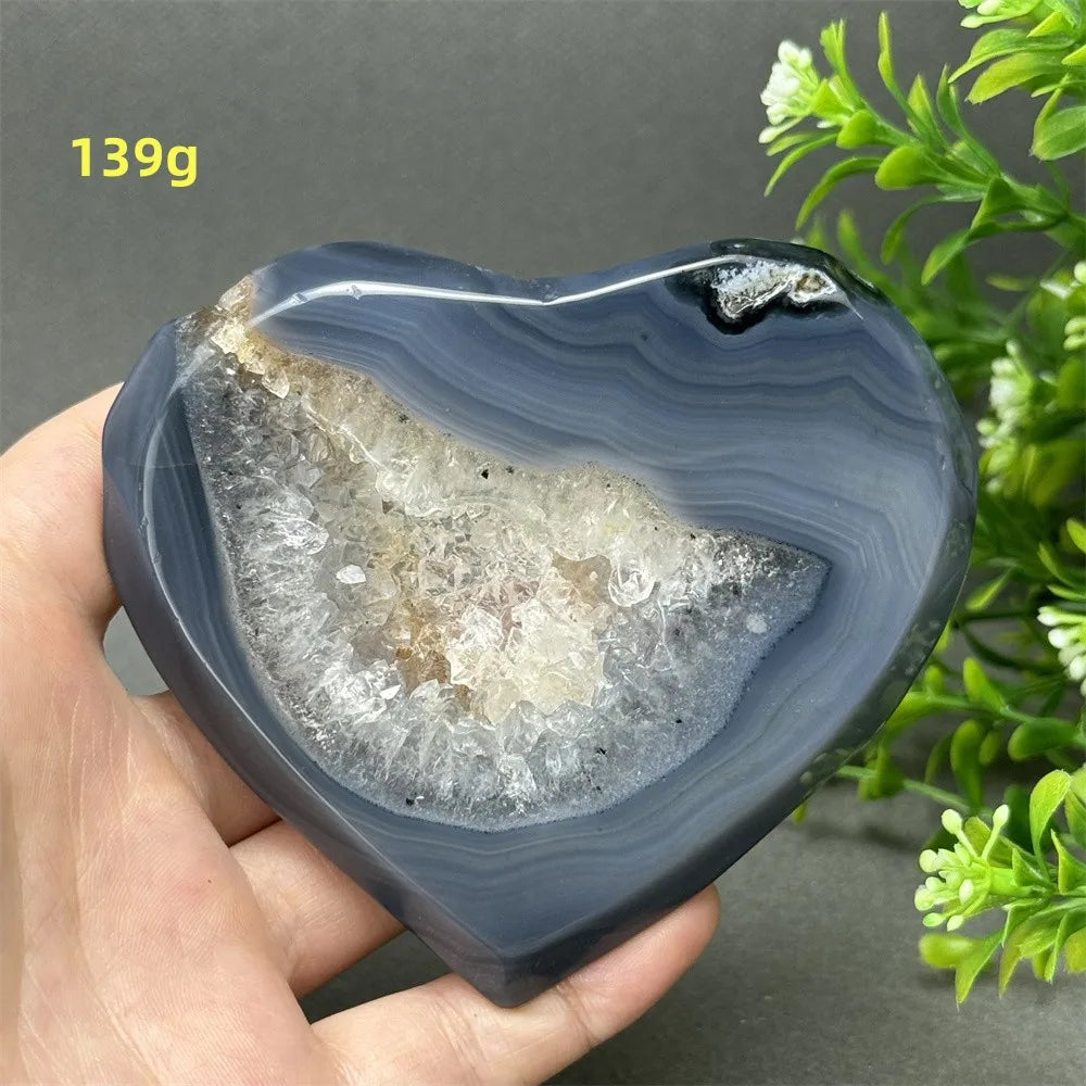 Grey Agate Geode Heart-ToShay.org