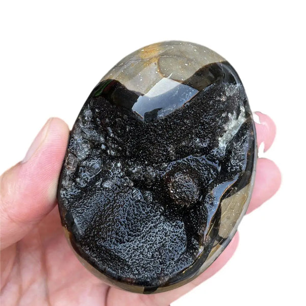 Yellow Septarian Druzy Stone-ToShay.org
