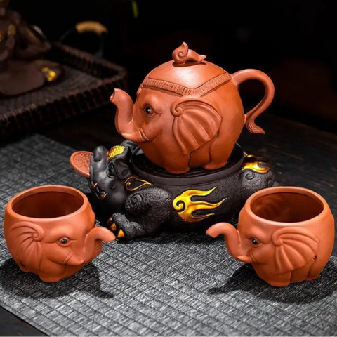 Elephant Clay Tea Set-ToShay.org