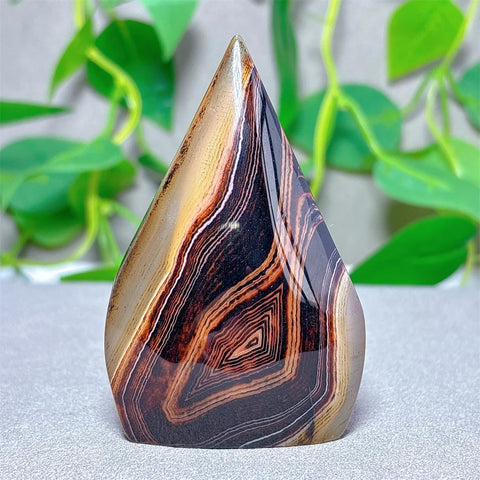 Black Red Silk Agate Flame-ToShay.org