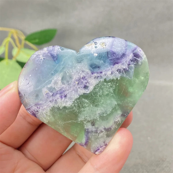 Green Feather Fluorite Heart-ToShay.org