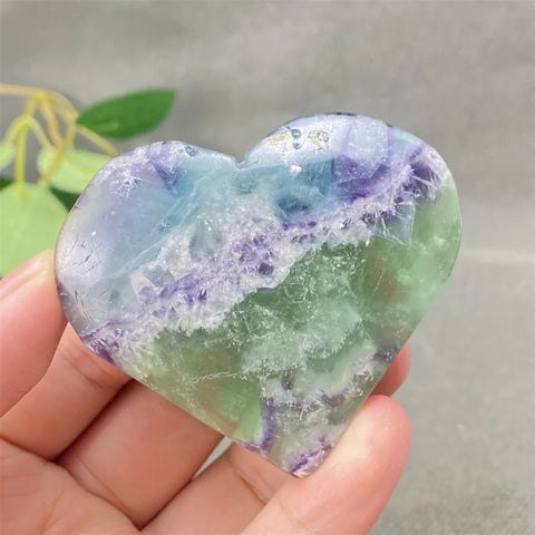 Green Feather Fluorite Heart-ToShay.org