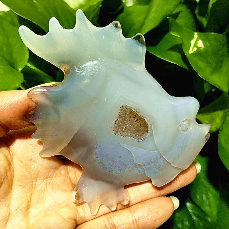 Grey Agate Druzy Fish-ToShay.org