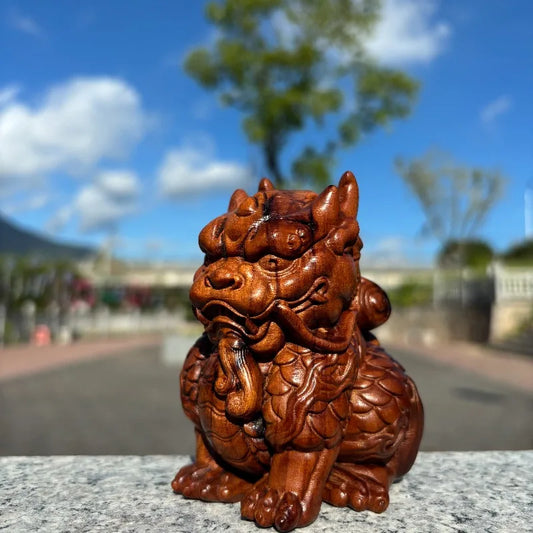Wood Kirin Statue-ToShay.org