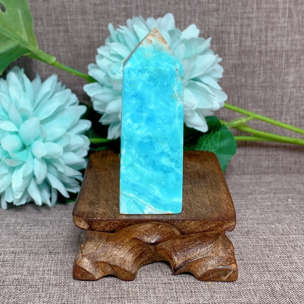 Blue Caribbean Calcite Point-ToShay.org