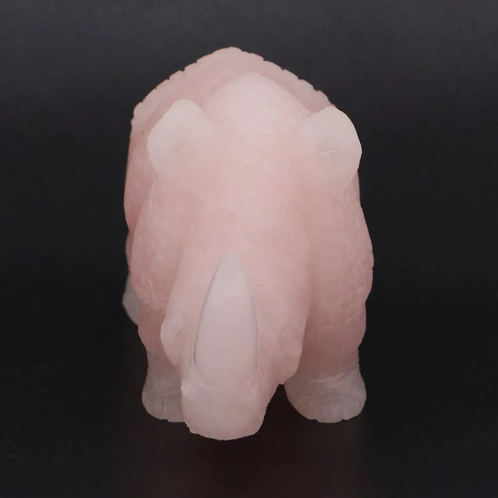 Pink Rose Quartz Rhinoceros-ToShay.org