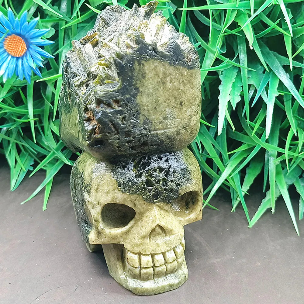 Green Crystal Cluster Skull-ToShay.org
