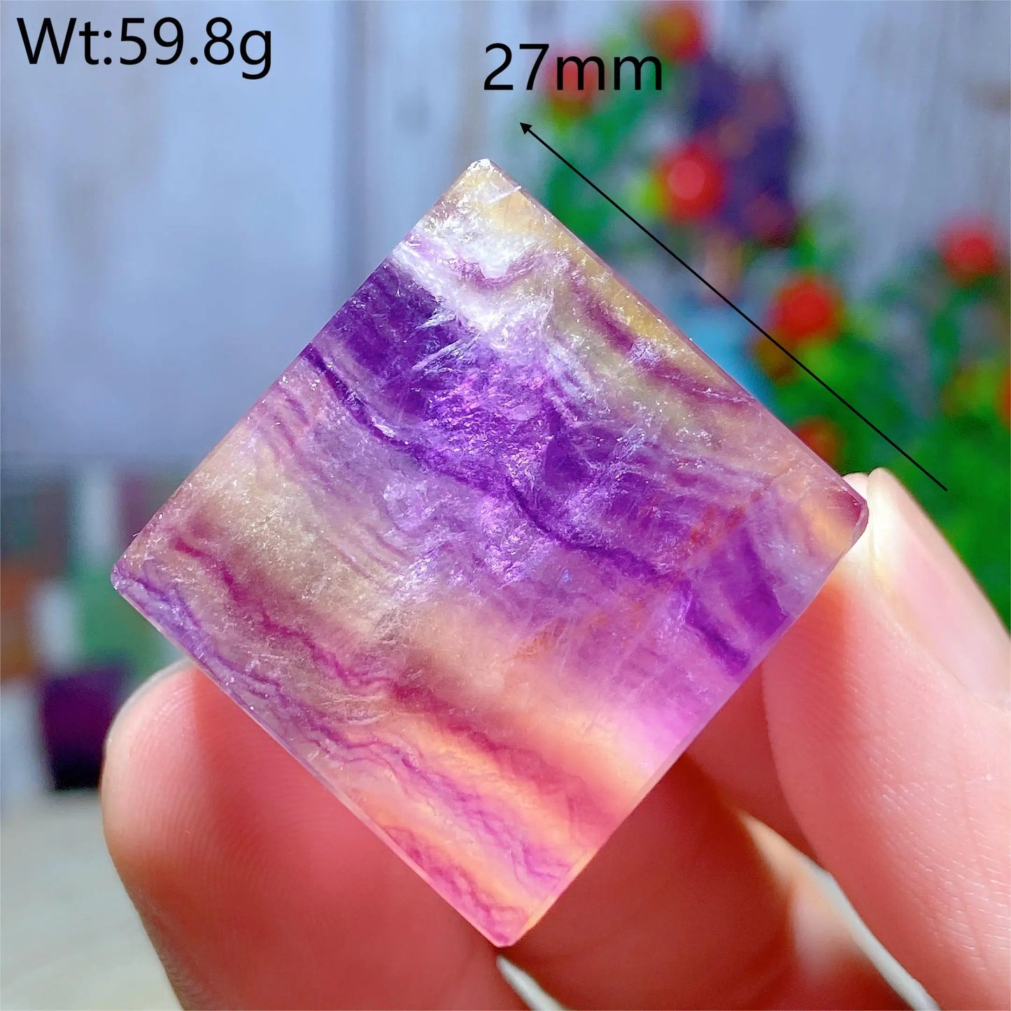 Rainbow Fluorite Cube-ToShay.org