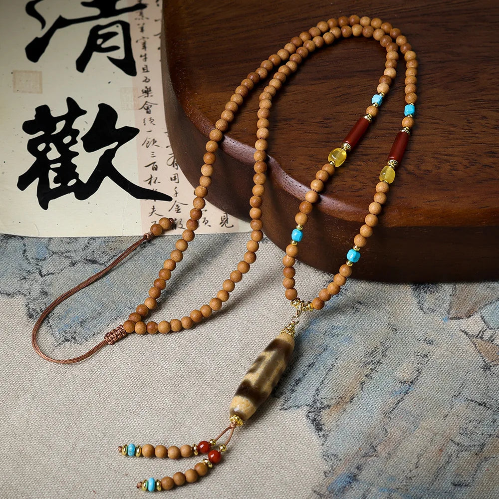 Brown Sandalwood Dzi Beads-ToShay.org