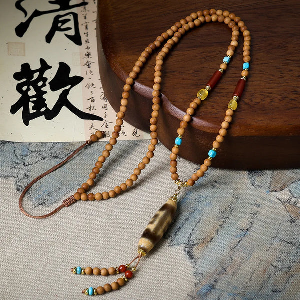 Brown Sandalwood Dzi Beads-ToShay.org