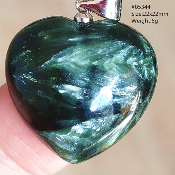 Green Seraphinite Heart Pendant-ToShay.org