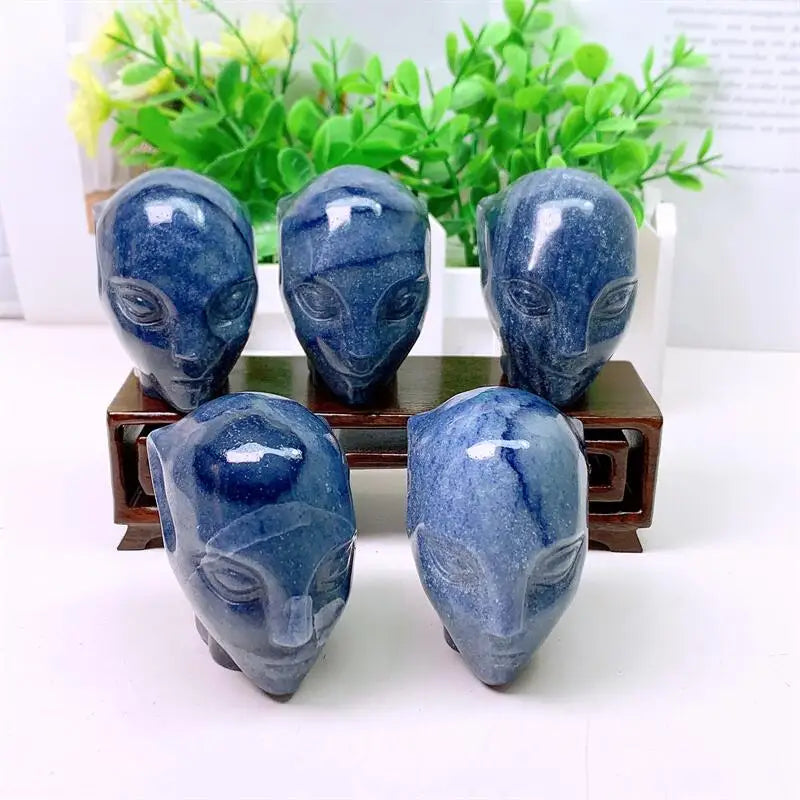 Blue Aventurine Alien Skull-ToShay.org