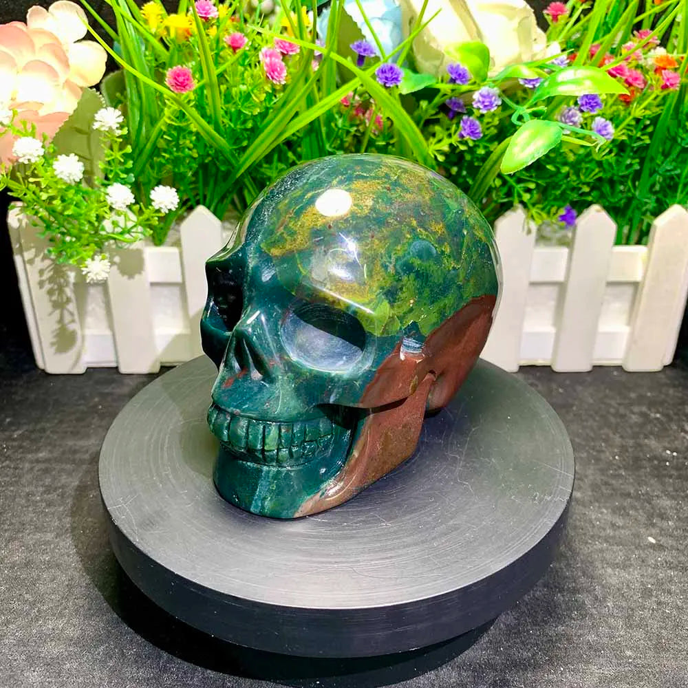 Green Ocean Jasper Skull-ToShay.org