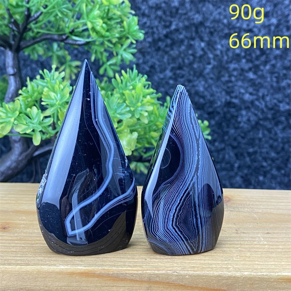 Black Silk Agate Torch-ToShay.org