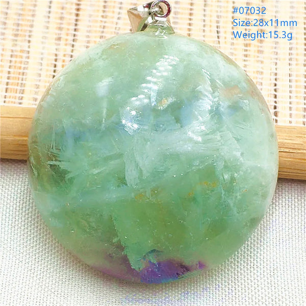 Green Feather Fluorite Pendant-ToShay.org