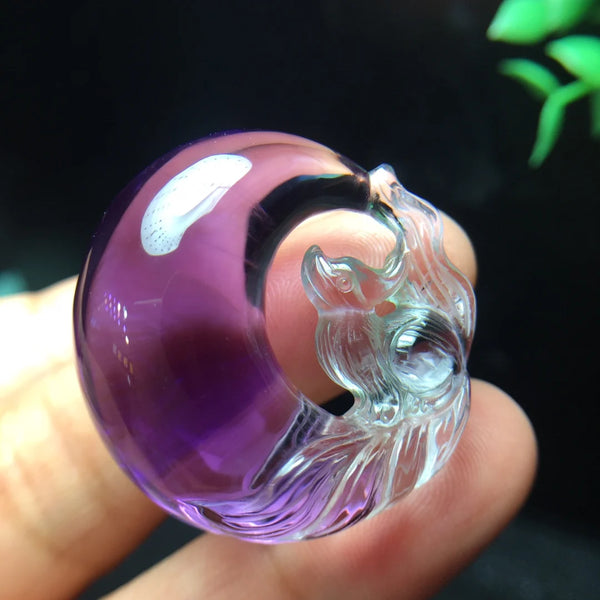 Purple Amethyst Fox Pendant-ToShay.org