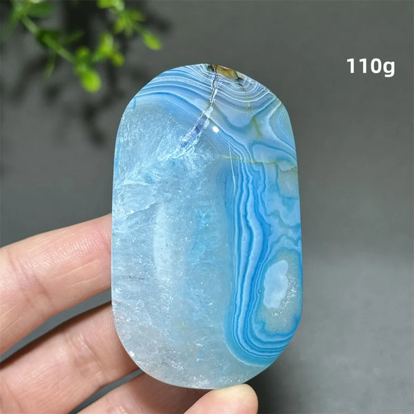 Blue Agate Palm Stone-ToShay.org