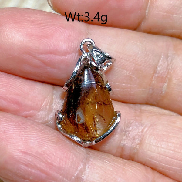 Gold Rutilated Pendant-ToShay.org