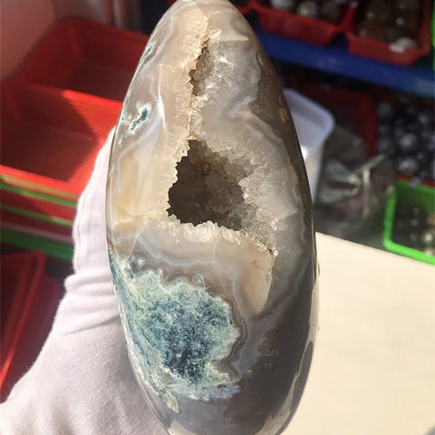 Yellow Egg Agate Geode-ToShay.org