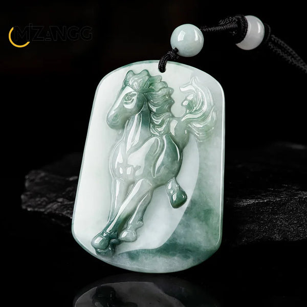 Green Jadeite Horse Pendant-ToShay.org
