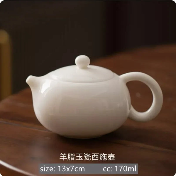 White Porcelain Teapot-ToShay.org