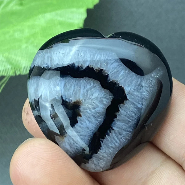 Black Agate Geode Heart-ToShay.org