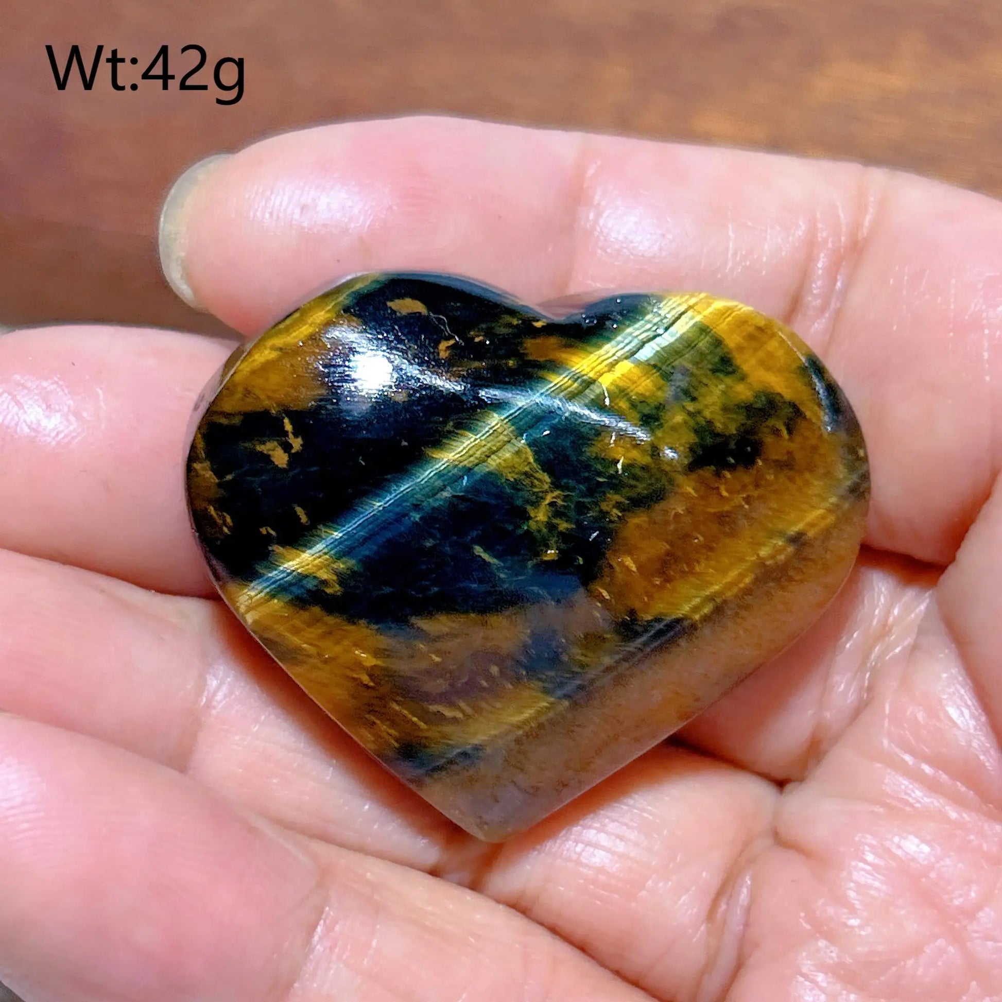 Yellow Blue Tiger Eye Heart-ToShay.org