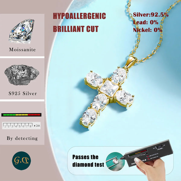 Gold Crystal Cross Pendant-ToShay.org