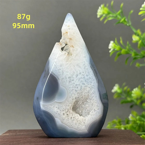 Blue Agate Geode Torch-ToShay.org