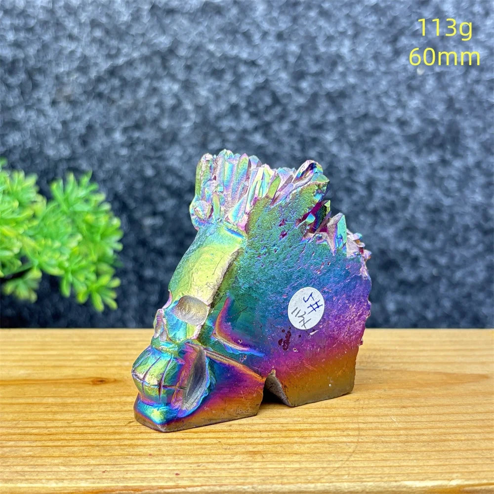 Rainbow Aura Skull Cluster-ToShay.org
