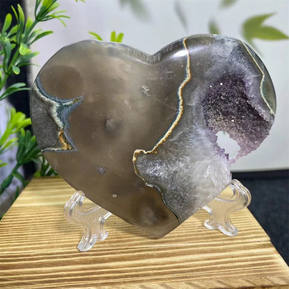 Purple Amethyst Agate Heart-ToShay.org
