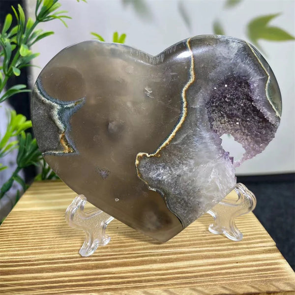 Purple Amethyst Cluster Heart-ToShay.org