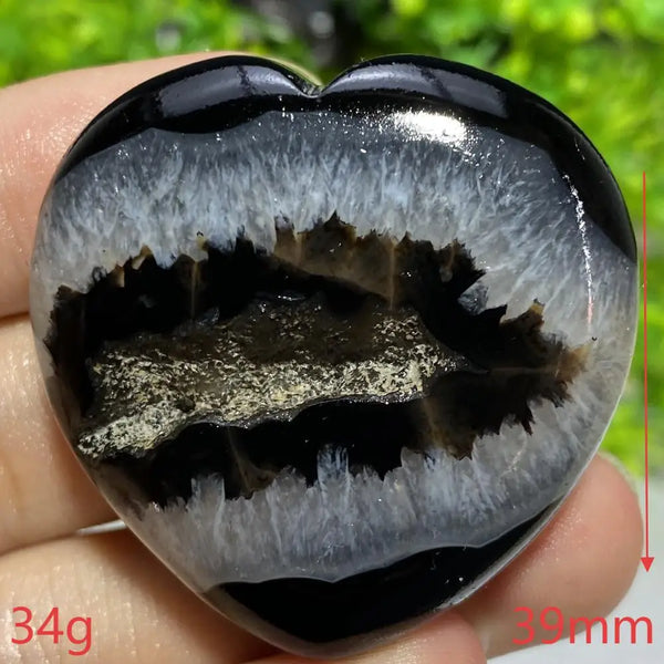 Black Agate Geode Heart-ToShay.org